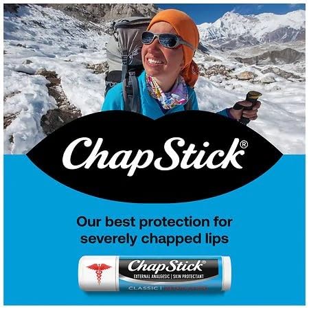 ChapStick Classic Medicated Lip Balm & Skin Protectant (3 Pack)