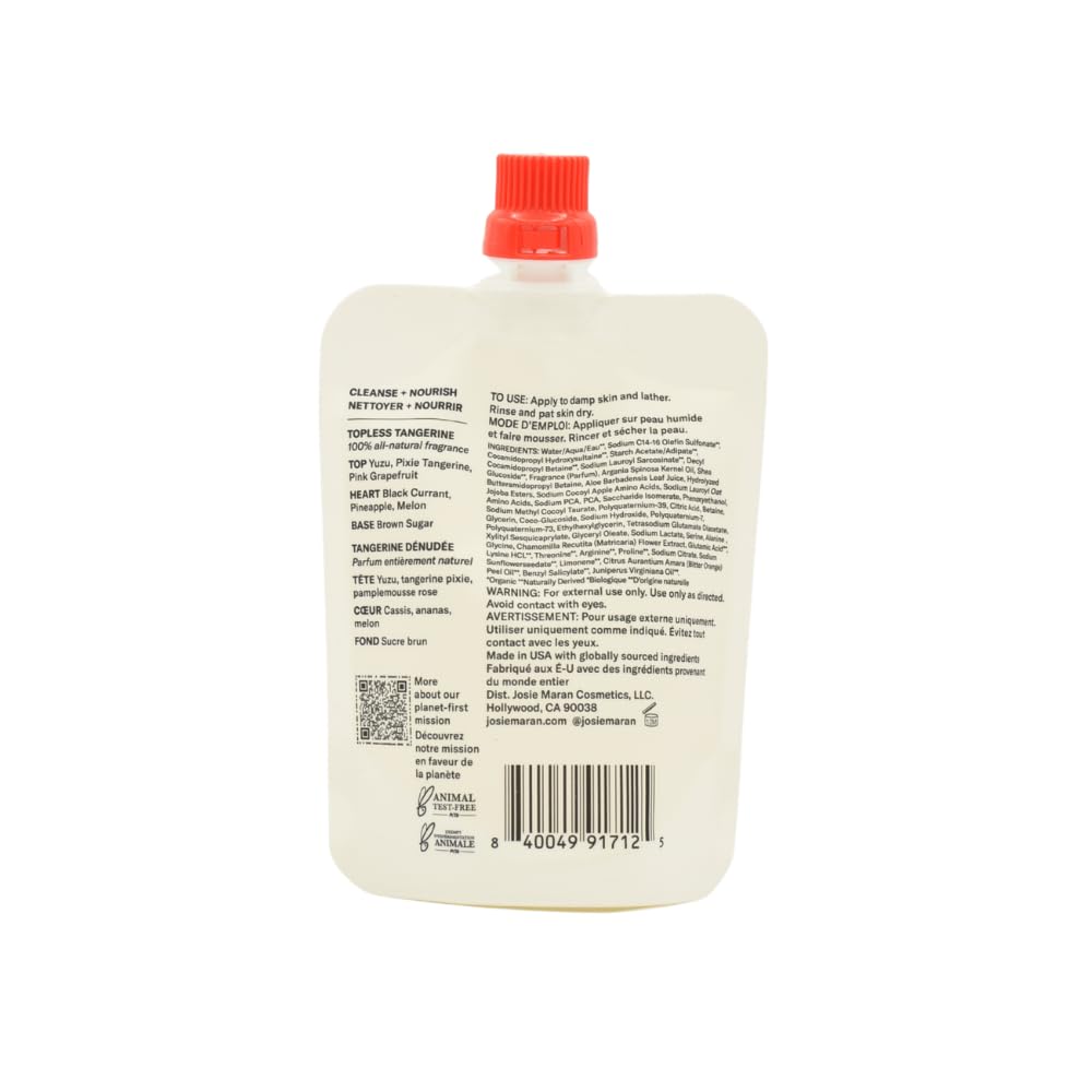 Josie Maran Hydrating Argan Body Wash 2 Oz Topless Tangerine - Fresh Citrus Gel Cleanser for Normal to Dry Skin Beauty & Personal Care Josie Maran