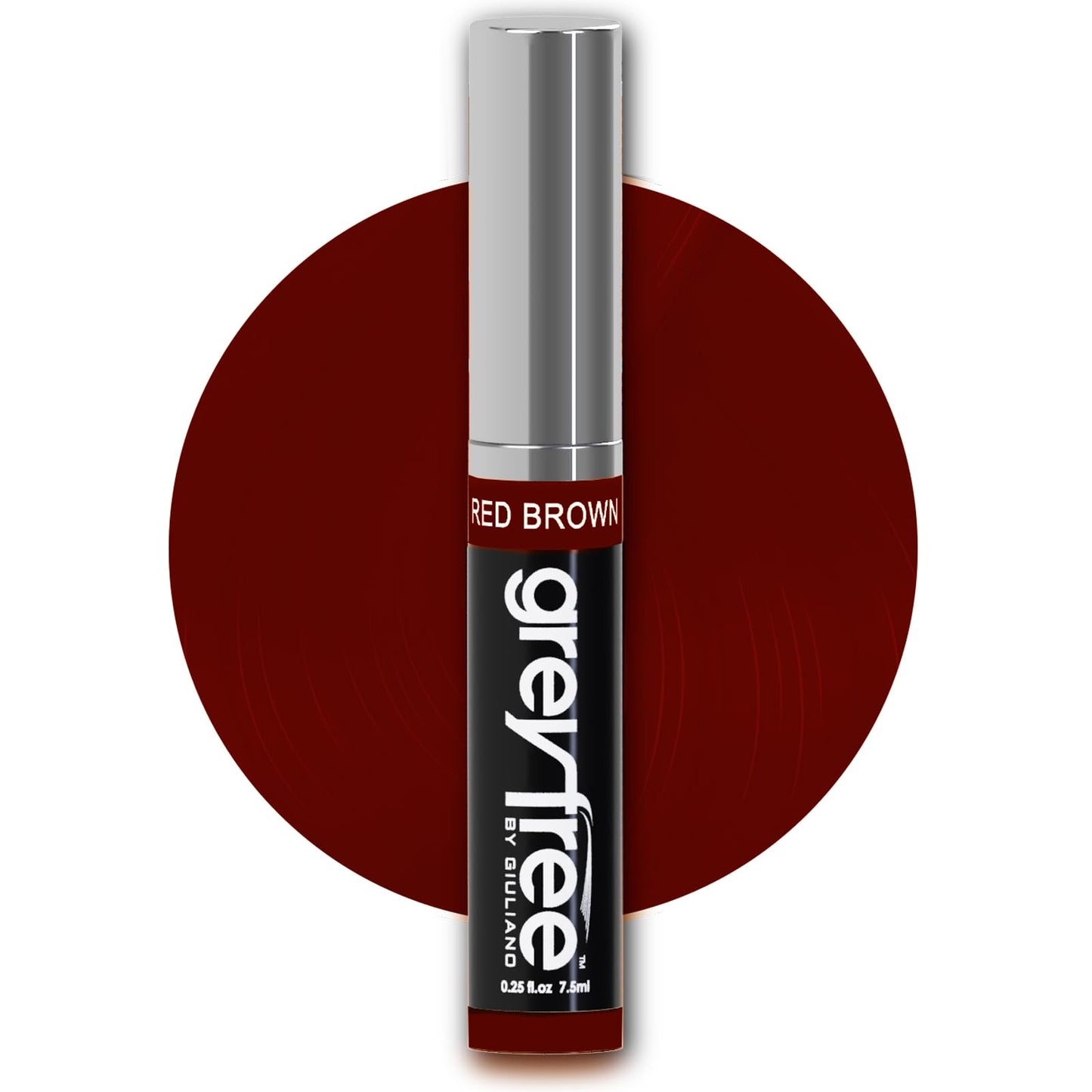 Greyfree Hair Mascara Root Touch-Up for Gray Hair | Precision Hairline Concealer for Brows & Beard (RED BROWN)