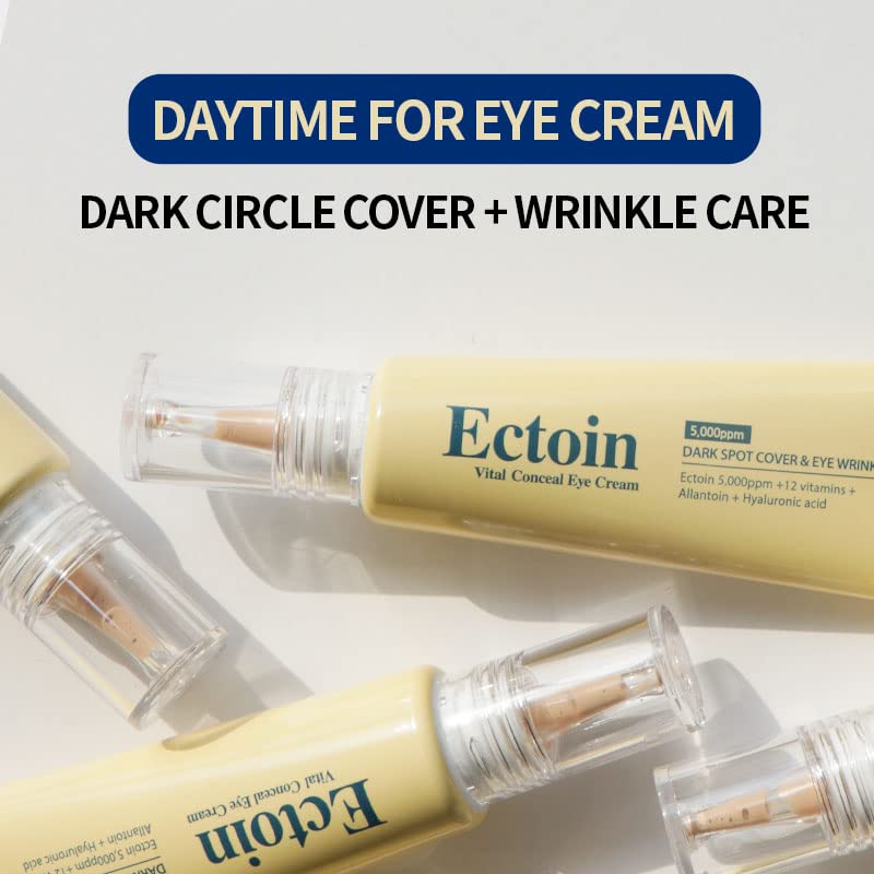 Korean skin care TheYEON Ectoin Vital Conceal Eye Cream for Dark Circle / 20ml 0.67 fl. oz/Concealer, Hydrates, Covers, Wrinkles and Puffiness, Anti
