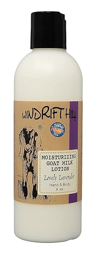 Windrift Hill (Lovely Lavender) Moisturizing Goat Milk Hand & Body Lotion 8 Ounce Bottle