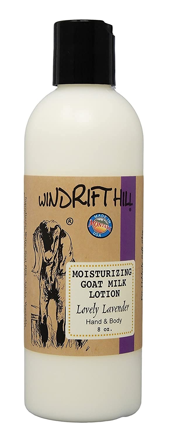 Windrift Hill (Lovely Lavender) Moisturizing Goat Milk Hand & Body Lotion 8 Ounce Bottle