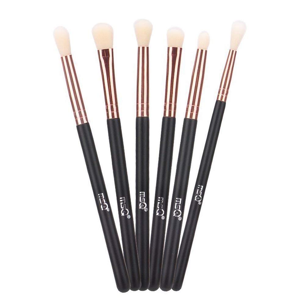 MSQ Eye Brush Set Rose Gold 6pcs Eyeshadow Set Eyebrow Brush Makeup Brushes Eyeliner Brush for Eyeshadow, Eyebrow, Eyeliner, Blending, Concealer, Best