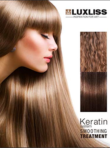 Luxliss Keratin Smoothing Treatment and Keratin Daily Care Shampoo & Conditioner Set Professional Results Straightens and Smooths Repair Hair