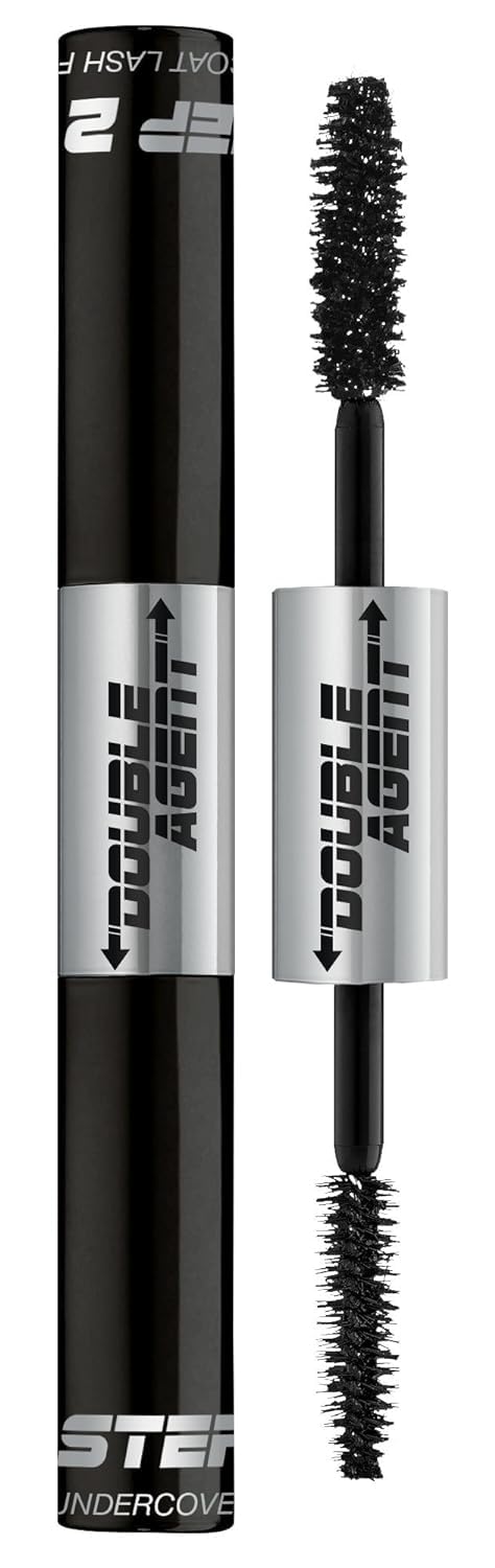 Palladio Double Agent Lash Extender Undercover Fiber Booster Mascara, dual lash system, increase eyelash length and volume, boost lashes for a bold