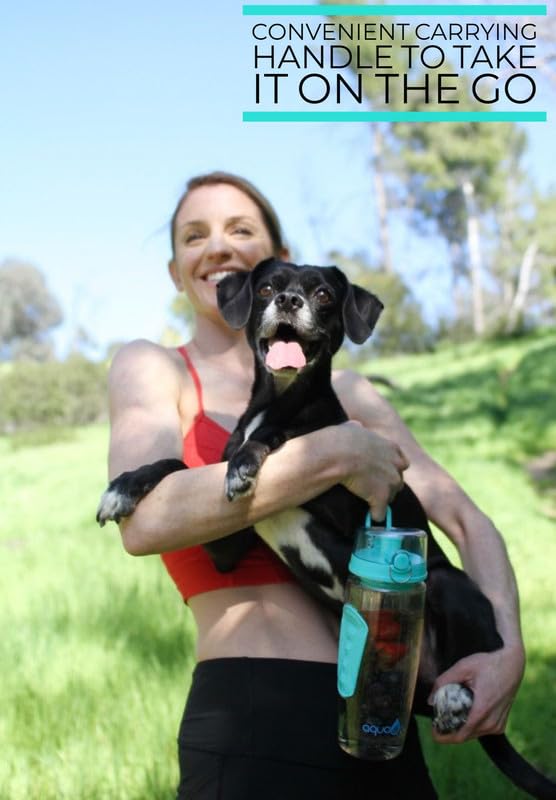 AquaFrut 32 OZ Fruit Infuser Water Bottle BPA-Free Fruit Infusion Sports Bottle - Flip Top Lid w Drinking Spout, Leak Proof, Made of Durable Tritan.