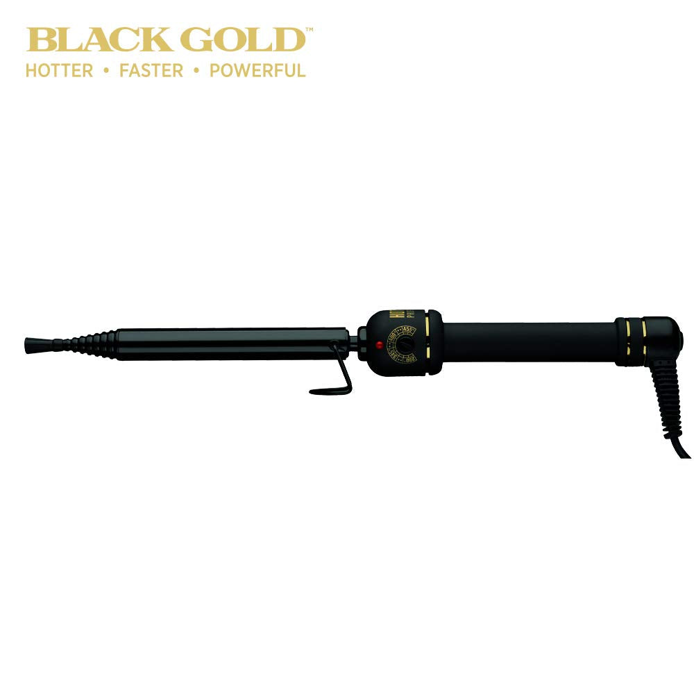 Hot Tools Black Gold Spiral Curling Wand | Creates Defined Waves and Curls (3/4 in)