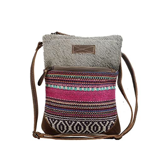 Myra Bag Simple Sober Aztec Purse for Women - Small Canvas Crossbody Bag with Real Leather Detailing, Boho Handbags for Women, Cute Western Purse…