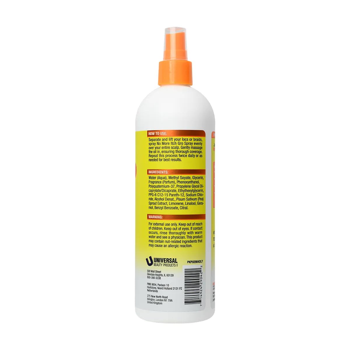 Jamaican Mango & Lime No More Itch Spray - Soothing Scalp Regular Relief for Locs, Braids, Twists & Protective Styles - 16 oz (Pack of 1)