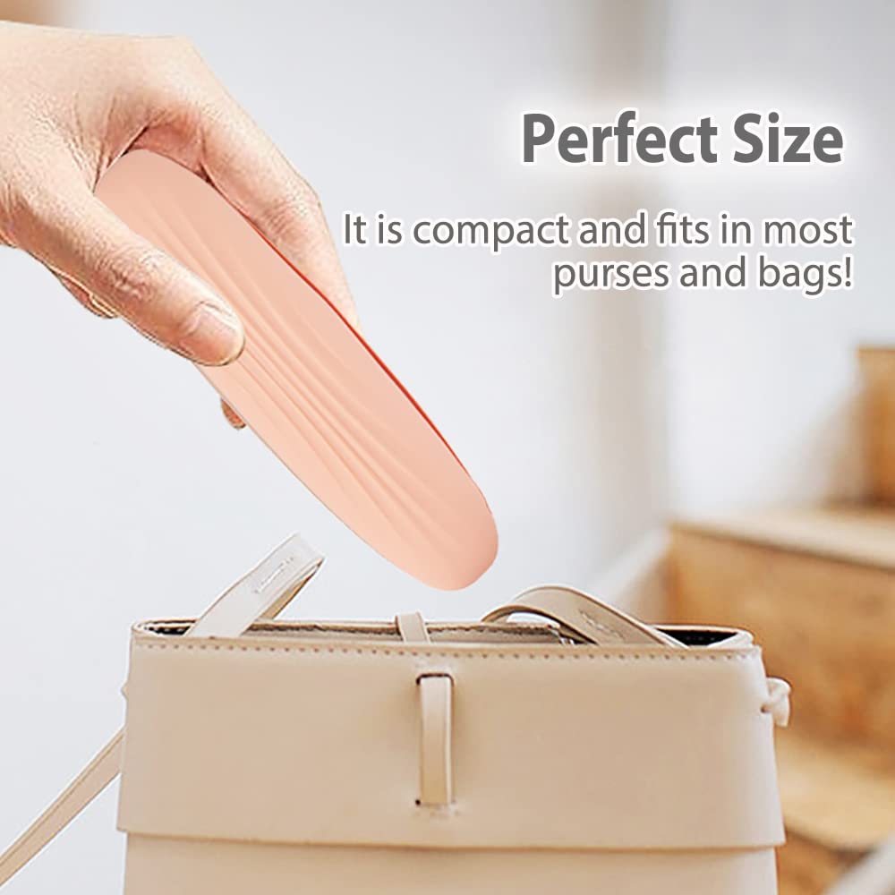 JEWYOCO Travel Makeup Brush Holder Silicon Trendy Portable Soft Sleek Cosmetic Face Makeup Tools Organizer Container Small Case for Travel (BRUSHES