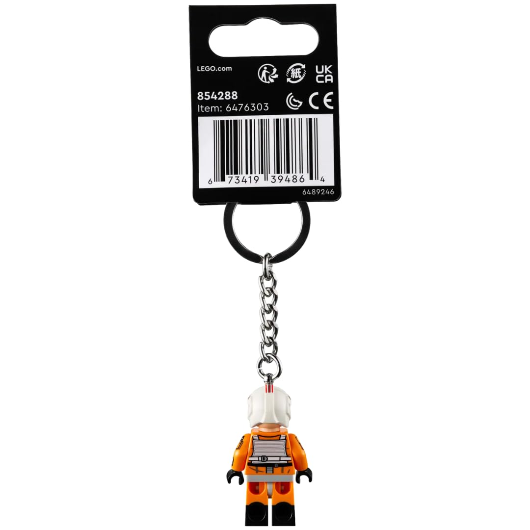 LEGO Star Wars Luke Skywalker Pilot Outfit Minifigure Keyring 854288, Orange, Small