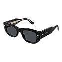 Gucci GG1215S 002 Sunglasses Women's Black/Grey Rectangle Shape 51mm