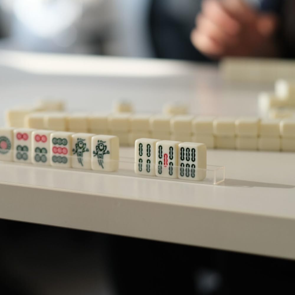 Hey! Play! Chinese Mahjong Game Set with 146 Tiles, Dice, and Ornate Storage Case for Adults, Kids, Boys and Girls