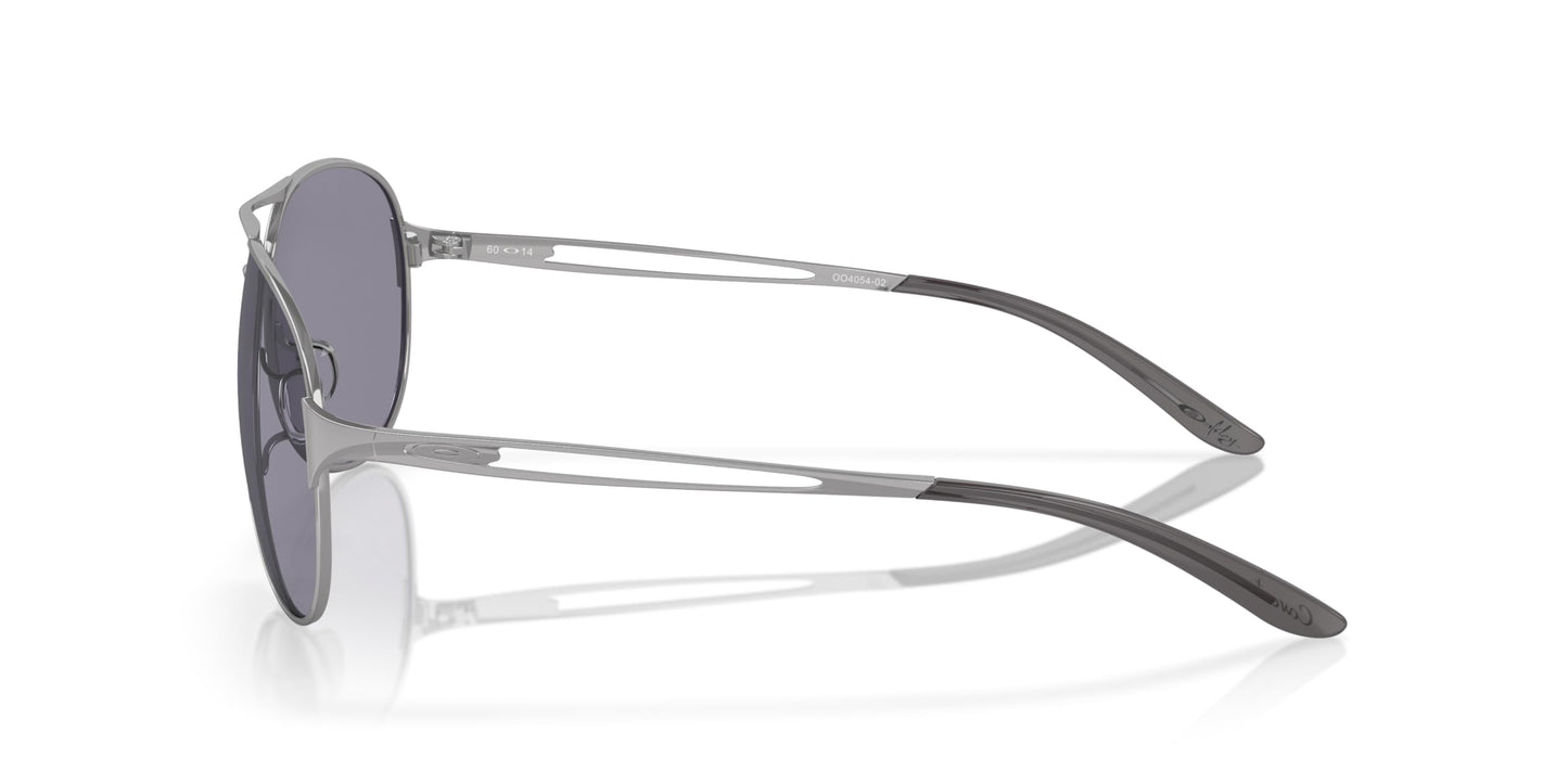 Oakley Women's OO4054 Caveat Aviator Sunglasses, Polished Chrome/Grey, 60 mm