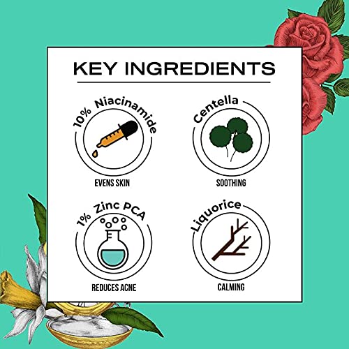 Dr. Sheth's Centella & Niacinamide Face Serum | Helps Reduces Acne & Scars | Controls Sebum & Soothes Redness | Unisex Formula for All Skin Types
