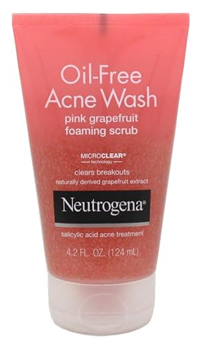 Neutrogena Acne Wash Pink Grapefruit Foaming Scrub 4.2 Ounce (124ml) (Pack of 2)
