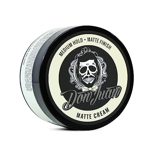 Don Juan Handcrafted Matte Cream Pomade 4oz - Medium Hold - Matte Finish - Water Based - Barbershop Scent