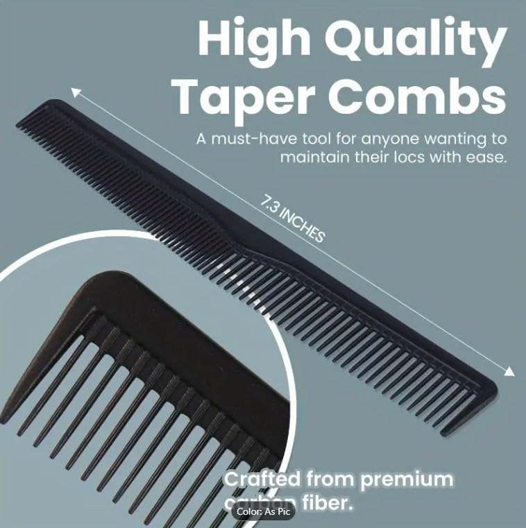 LUXXII (6 Count) 7.5" Barber Hair Comb Beard & Mustache Pocket Combs for Men's Hair Beard Mustache and Sideburns