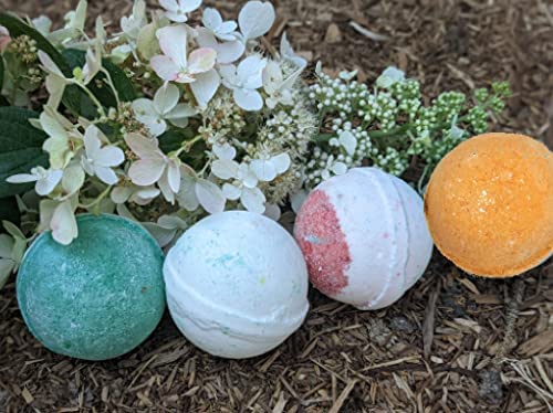 Legends Creek Farm, Goat Milk Bath Bomb Bundle, Shea Butter & Sunflower Oil, Hydrate and Relax, 18 Oz Total (4-Pack) (Oatmeal Milk & Honey, Bergamot…