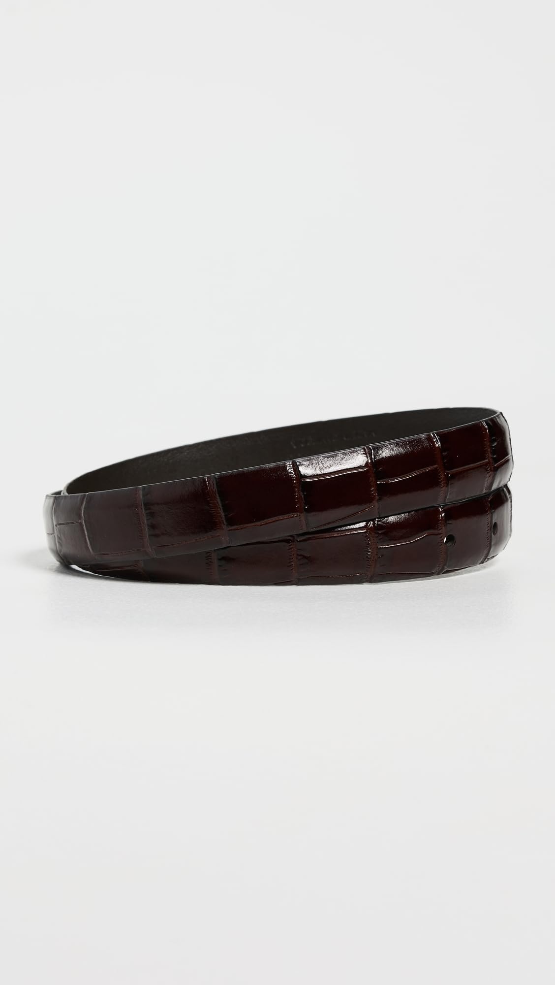Madewell Women's Triple Keeper Belt: Croco, Chocolate Raisin, Brown, Gold, Medium