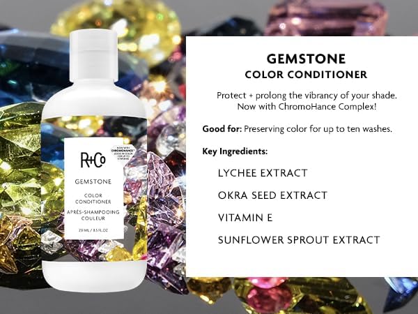 R+Co Gemstone Color Shampoo and Conditioner Set - Color Protection for Vibrant, Fade-Resistant Hair - Hydration, Shine & Sealed Split Ends