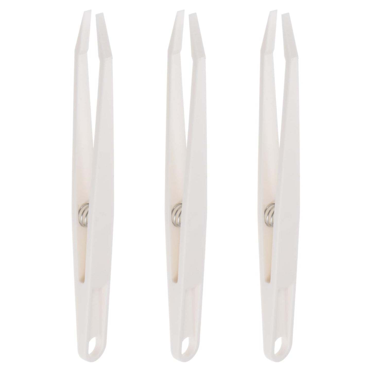 HARFINGTON 3pcs Sticker Tweezers for Crafting 4.53" Flat Tip with Spring Plastic Tweezers Craft Tweezers for Stickers, Scrapbooking, Eyelash Beauty and Personal Care HARFINGTON