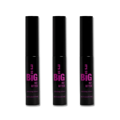 Elizabeth Mott Black Volumizing Mascara Set - Smudge-Proof, Water-Resistant, Lengthening Fiber Formula with Hourglass Wand - Cruelty-Free, Safe