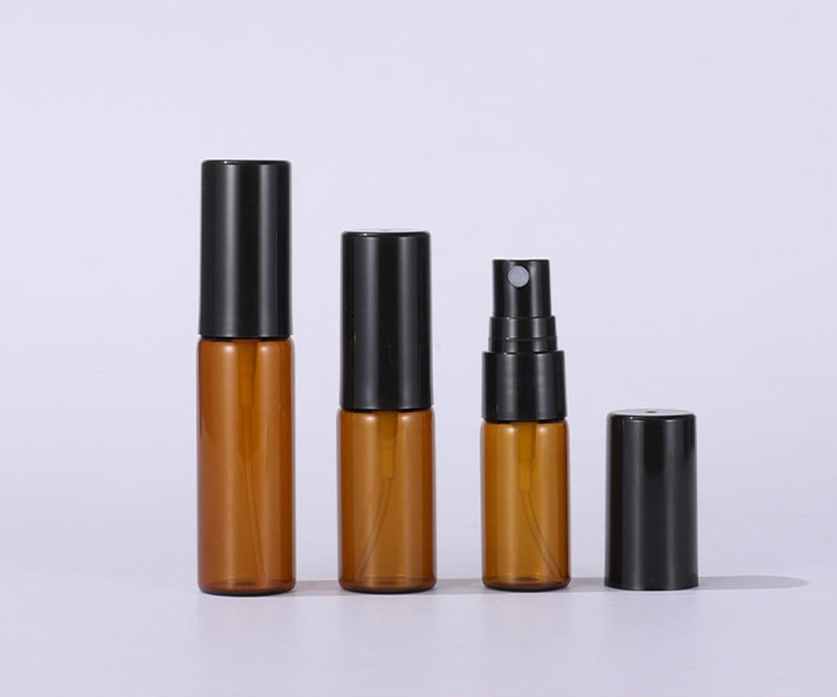 ZbFwmx 2ML Empty Mini Perfume Glass Bottle Mist Spray Pump Sample Pen Contaier Small Perfumes Atomizer Sprayer Vial Containers (10 Pack Set)