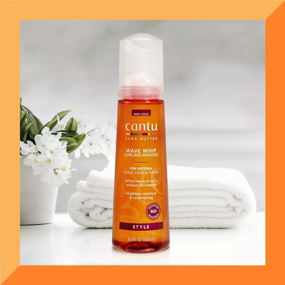Cantu Natural Hair Wave Whip Curling Mousse,8.4 oz