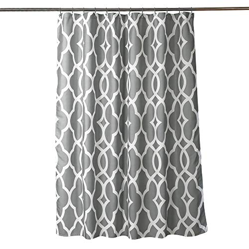 Lush Decor 16T002814 Connor Geo Shower Curtain, 72" x 72", Gray
