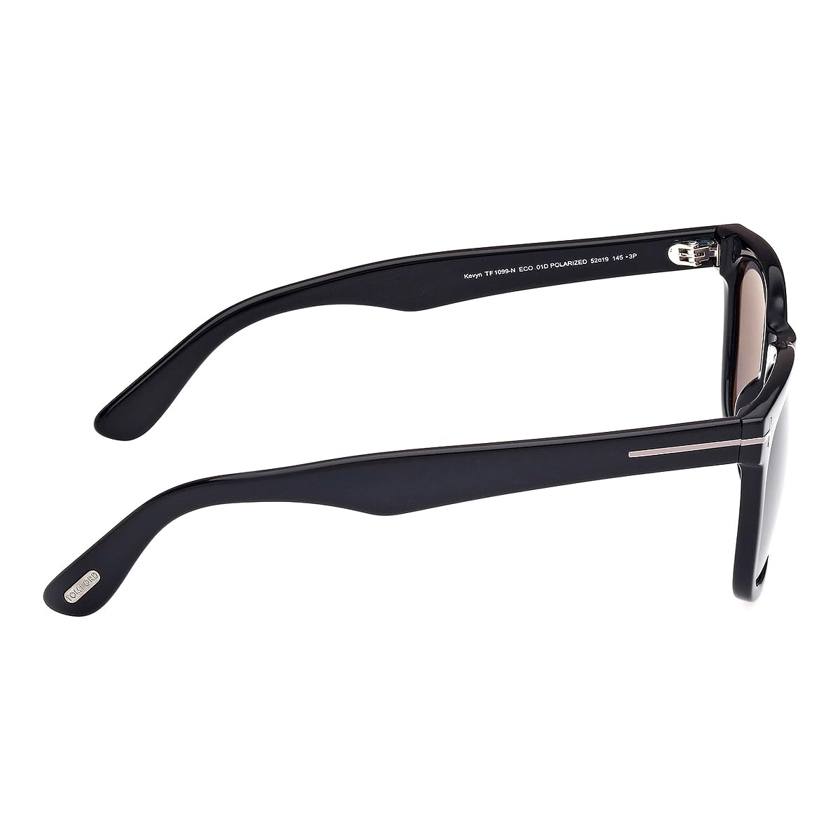 Tom Ford Kevyn Polarized Smoke Square Men's Sunglasses FT1099-N 01D 52, Shiny Black