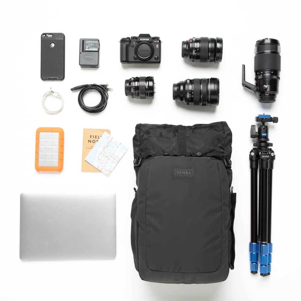 Tenba Fulton v2 14L All Weather Backpack for Mirrorless and DSLR cameras and lenses - Black/Black Camo (637-735)