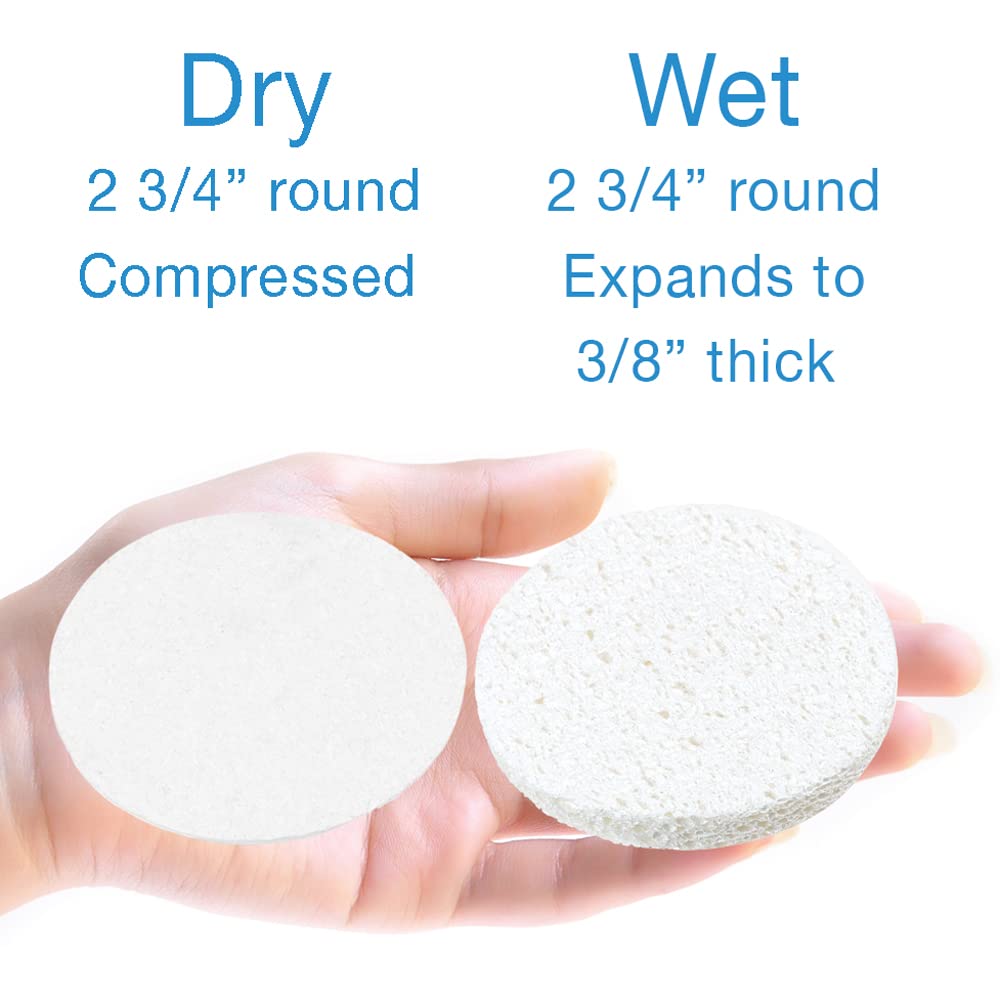 ForPro Professional Collection Premium Compressed Facial Sponges, 50-Count Cellulose Sponges for Facial Cleaning, Exfoliating and Makeup Removal