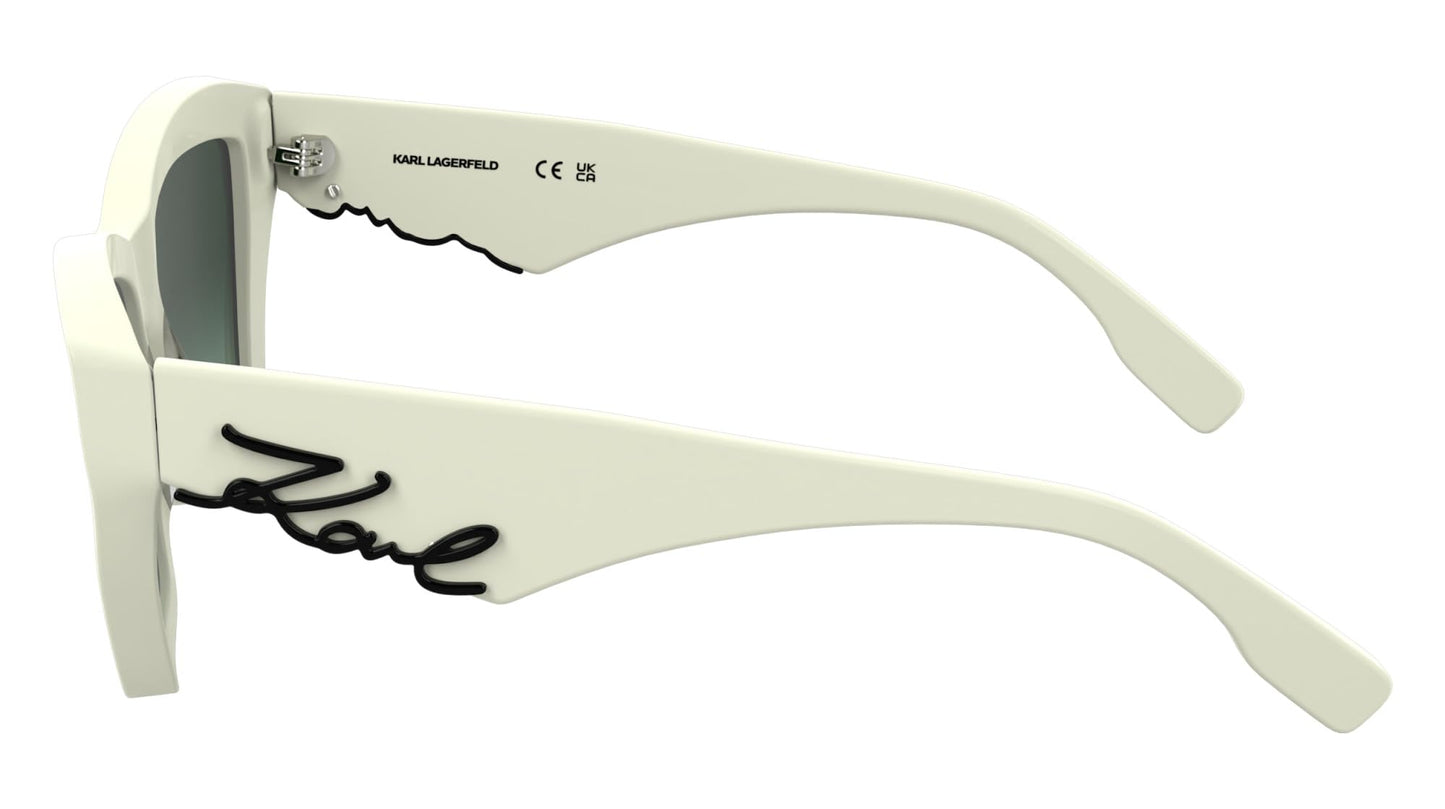 KARL LAGERFELD Women's Sunglasses KL6179S - White with Gradient Green Lens