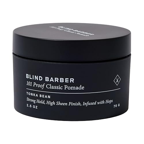 Blind Barber 101 Proof Classic Hair Pomade for Men - Water Based Pomade with Hops & Tonka Bean - Strong Hold & High Shine Finish - Paraben