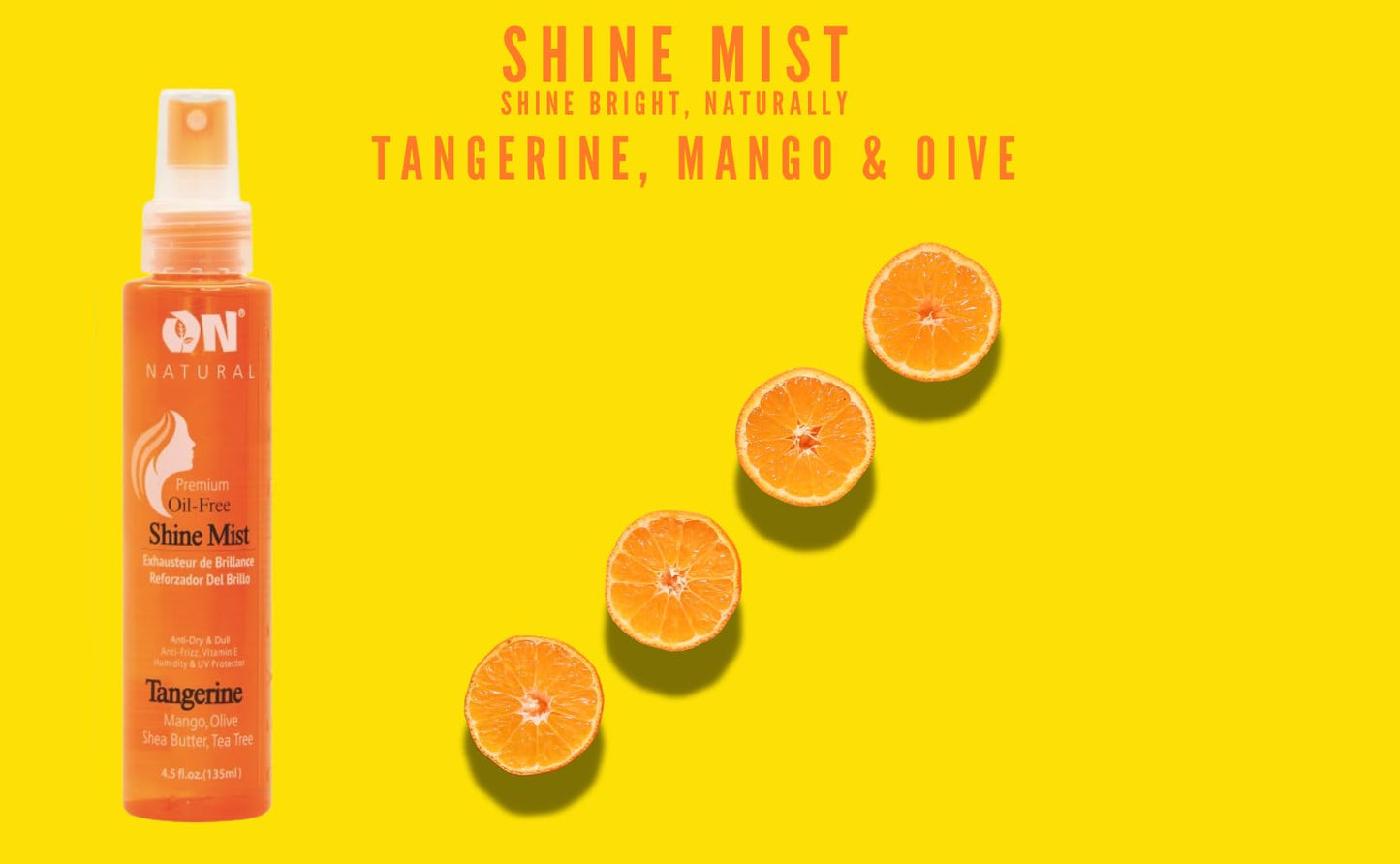 On Organic Natural Premium Oil-Free Weave & Wig Shine Mist, Tangerine 4.5 oz