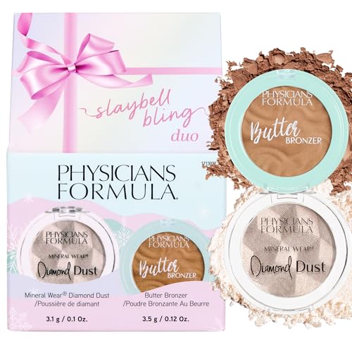 Physicians Formula Slaybell Bling Duo - Butter Bronzer & Diamond Dust Holiday Gift Set, Murumuru Butter Infused for a Radiant Glow, Cruelty Free