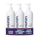 Huron Shower Kit for Men and Women - Shampoo, Conditioner & Body Wash with Sandalwood + Amber Scent, Hydrating, Phthalate-Free, non-toxic Ingredients