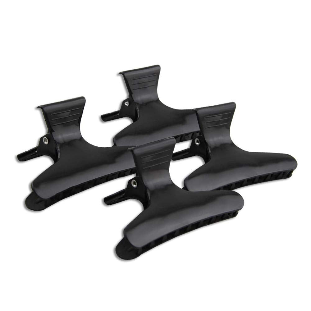 12 Pcs Black Butterfly Hair Clamps Hair Clips Hair Styling Sectioning Claw Hairdressing Salon Tool