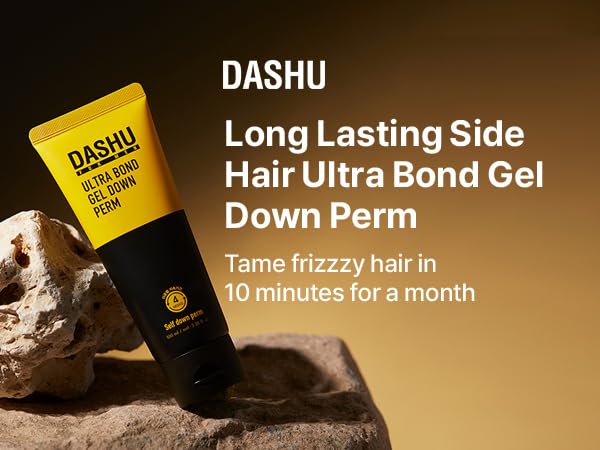 DASHU Down Perm Cream for Men 3.5oz - Korean Hair Straightening Perm Kit, Ultra Bond Gel, Helps Tame Frizzy Hair, Premium Perm Solution, 10-Minute