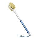 Shower Brush with Soft and Stiff Bristles,18.5" Long Handle Dual-Sided Back Scrubber Bath Brush Body Exfoliator for Wet or Dry Brushing (Long Handle)
