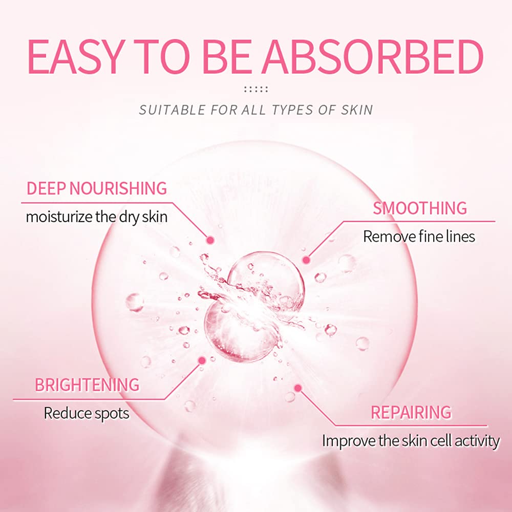 BEUKING Sakura Face Lotion Moisturizing Essence for Shrink Pores Skin Daily Care, Toner Lotion Hydrating Repair Face Cream Vitamin C Serum Improve