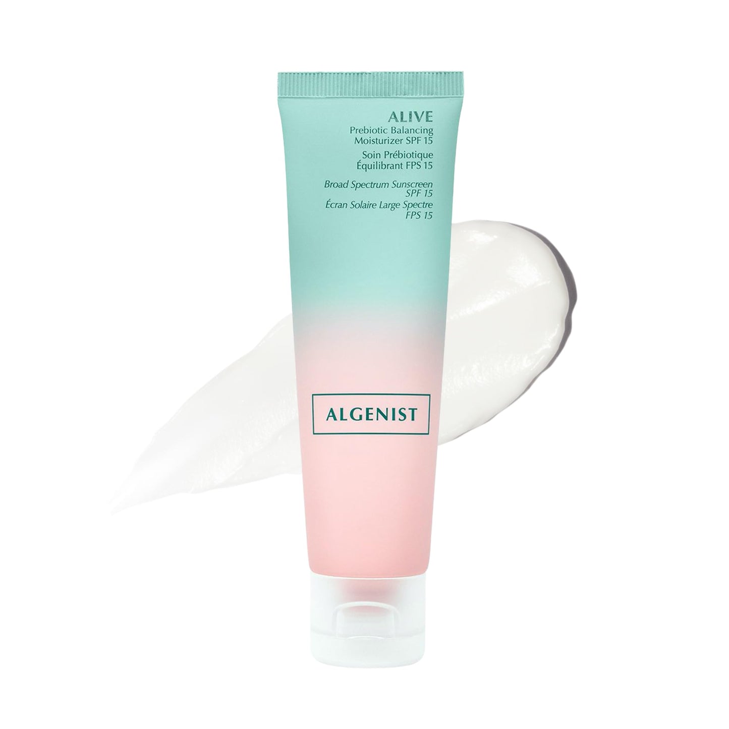 Algenist ALIVE Prebiotic Balancing Moisturizer SPF15 - Moisturizing Mineral Sunscreen for Face, Neck & Chest with Prebiotics & Probiotics - Zinc Oxide