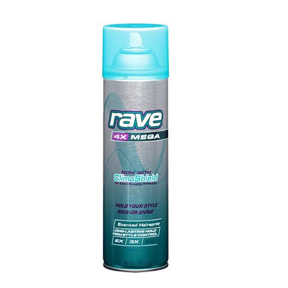 Unilever Rave 4X Mega Aerosol Hairspray, with ClimaShield, Scented 11oz