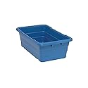 Quantum Storage Systems Blue Cross Stack Nesting Tote Tub - 25-1/8 X 16 X 8-1/2 - Lot of 6