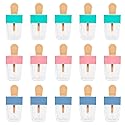 JOLLYSTYLE 15PCS Lip Gloss Tubes - Pink Green Blue Ice Cream Shape Lip Gloss Containers Empty - Refillable Clear Lipgloss/Lip Balm Containers