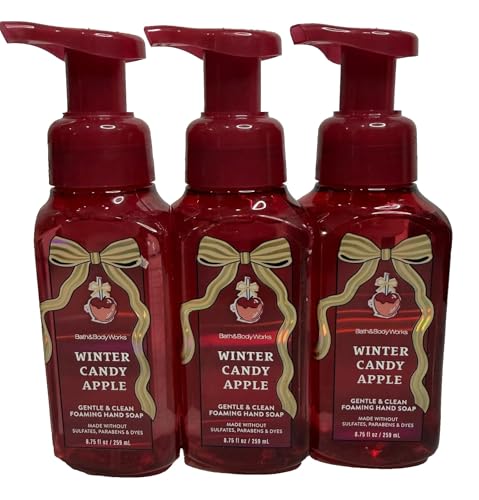 Bath and Body Works Winter Candy Apple Gentle & Clean Foaming Hand Soap Pack of 3