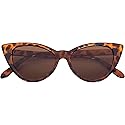 OWL Cateye Sunglasses for Women Vintage Retro Sunnies Leopard Frame Brown Lens