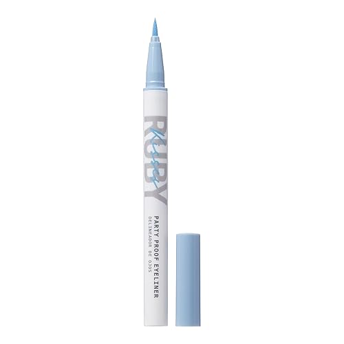 Ruby Kisses Party Proof Eyeliner, Pastel Colors Premium Felt-tip Waterproof Long-lasting Eyeliner (Dreamy Blue)