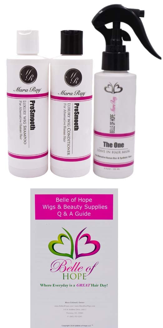 IDEAL Human Hair Top Piece by Ellen Wille, 5PC Bundle: Top Piece, 4oz Mara Ray ProSmooth Shampoo, Conditioner, The One Leave In Hair Mask, and 19 Page